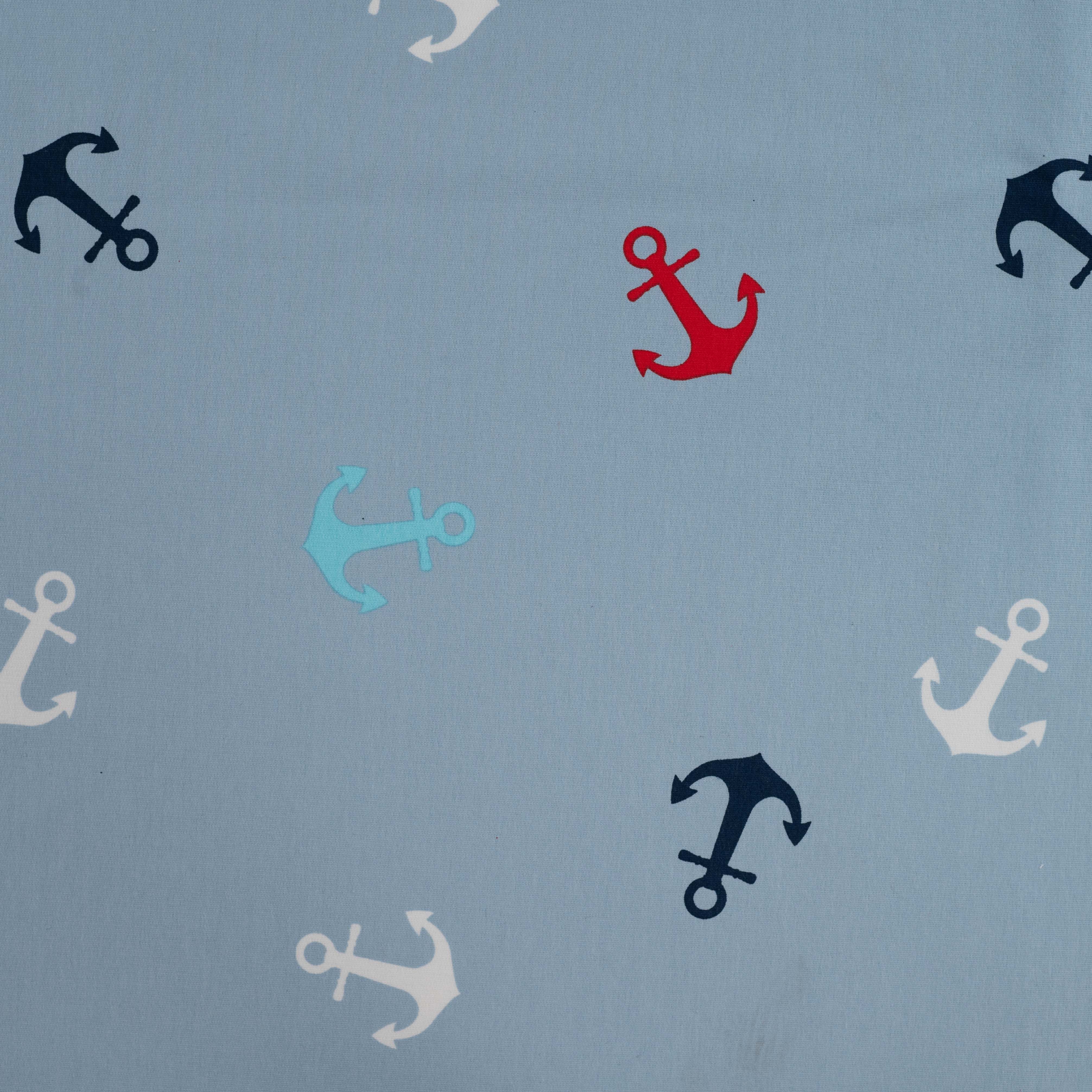Sommersweat French Terry mit Ankern - light denim (Q920)
